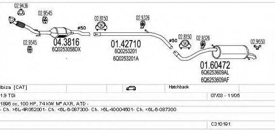 MTS C310191006423 Система випуску ОГ