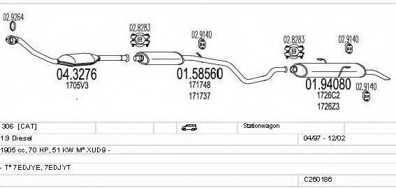 MTS C260186006085 Система випуску ОГ