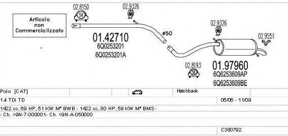 MTS C380792010840 Система випуску ОГ