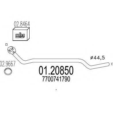 MTS 0120850 Труба вихлопного газу