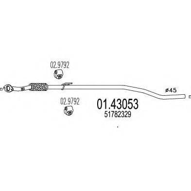MTS 0143053 Труба вихлопного газу