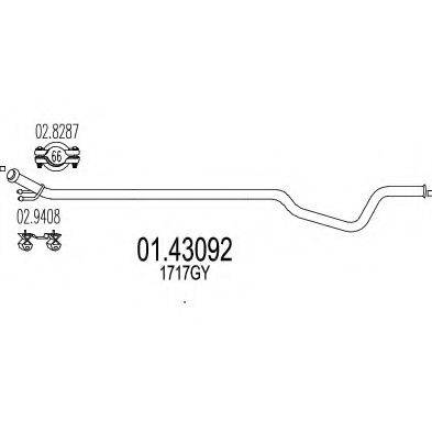 MTS 0143092 Труба вихлопного газу