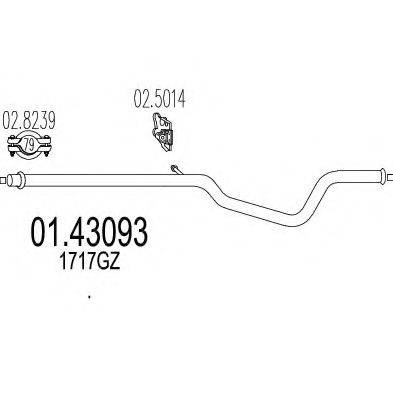 MTS 0143093 Труба вихлопного газу
