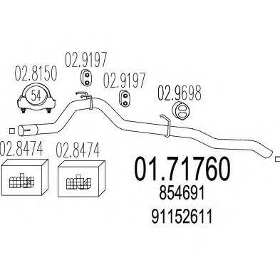 MTS 0171760 Труба вихлопного газу