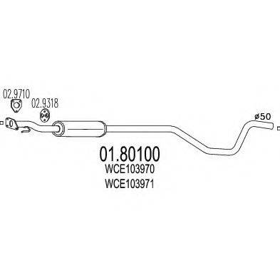 MTS 0180100 Середній глушник вихлопних газів