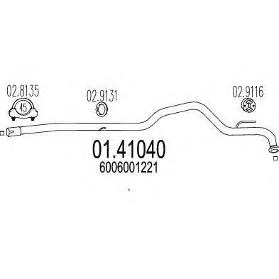 MTS 0141040 Труба вихлопного газу