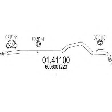 MTS 0141100 Труба вихлопного газу