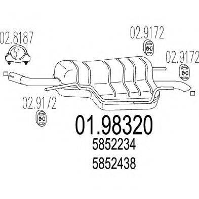 MTS 0198320 Глушник вихлопних газів кінцевий