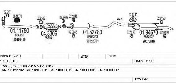 MTS C250092005202 Система випуску ОГ