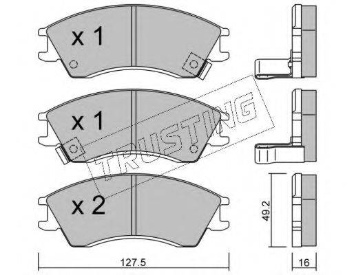 TRUSTING 1630 Комплект гальмівних колодок, дискове гальмо
