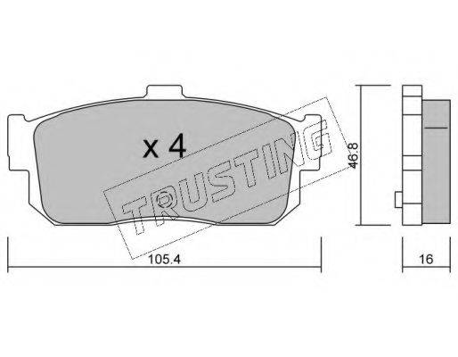 TRUSTING 2000 Комплект гальмівних колодок, дискове гальмо