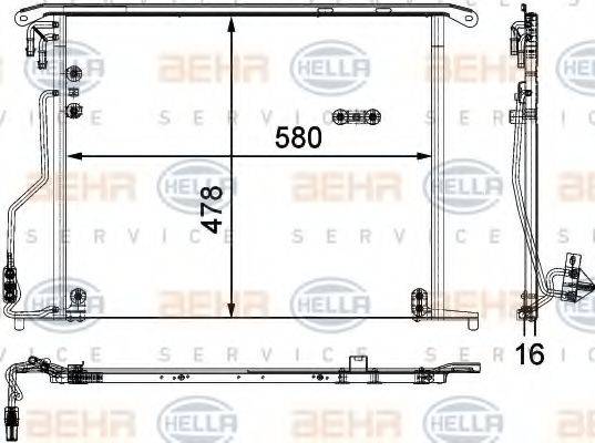 HELLA 8FC351301174 Конденсатор, кондиціонер