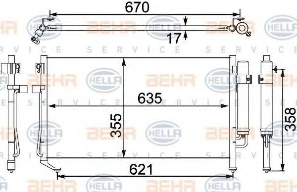 SUBARU 73210-SA011 Конденсатор, кондиціонер