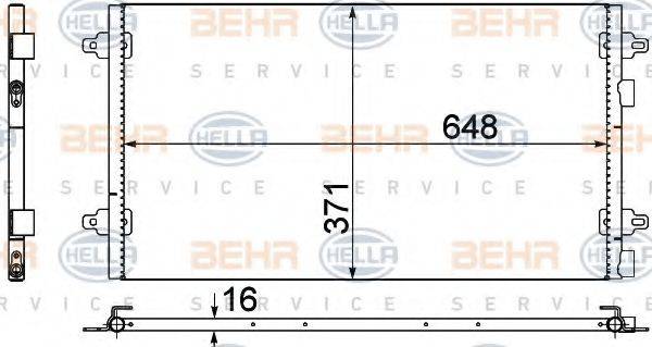 HELLA 8FC351306051 Конденсатор, кондиціонер