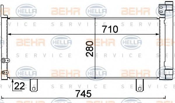 HELLA 8FC351310651 Конденсатор, кондиціонер