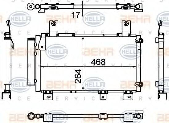 HELLA 8FC351310741 Конденсатор, кондиціонер