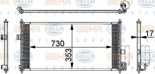 HELLA 8FC351317751 Конденсатор, кондиціонер