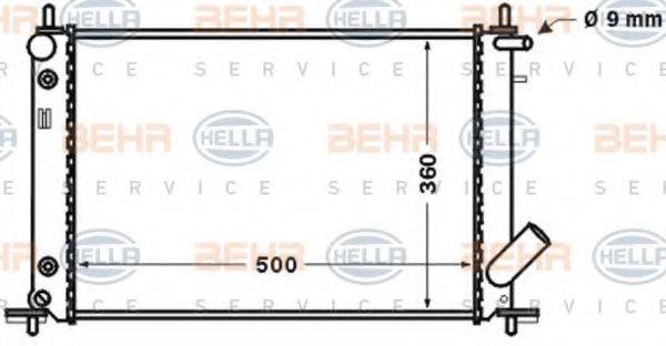 HELLA 8MK376705571 Радіатор, охолодження двигуна