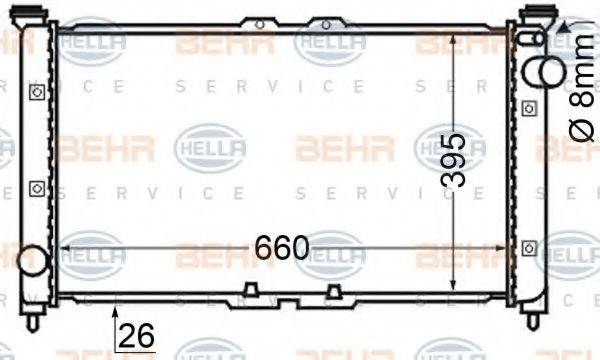 HELLA 8MK376705601 Радіатор, охолодження двигуна