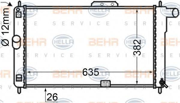 HELLA 8MK376705641 Радіатор, охолодження двигуна