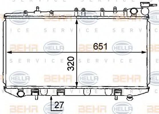 HELLA 8MK376707641 Радіатор, охолодження двигуна