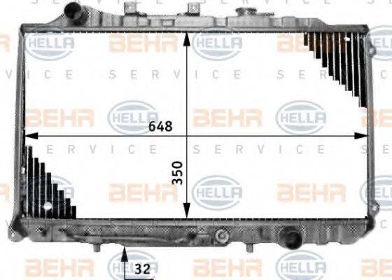 HELLA 8MK376708021 Радіатор, охолодження двигуна