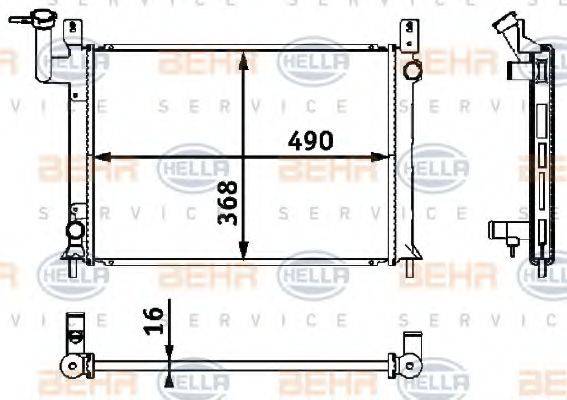 HELLA 8MK376708241 Радіатор, охолодження двигуна