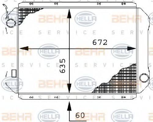 HELLA 8MK376709611 Радіатор, охолодження двигуна