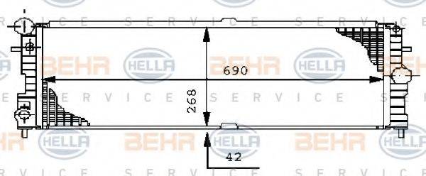 HELLA 8MK376711731 Радіатор, охолодження двигуна