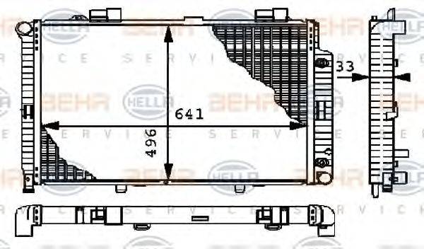 HELLA 8MK376712581 Радіатор, охолодження двигуна