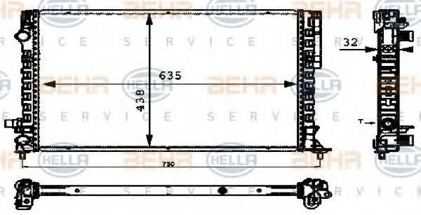 HELLA 8MK376712671 Радіатор, охолодження двигуна