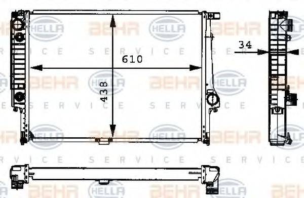 BMW 17111712360 Радіатор, охолодження двигуна; Радіатор, Тяговий акумулятор