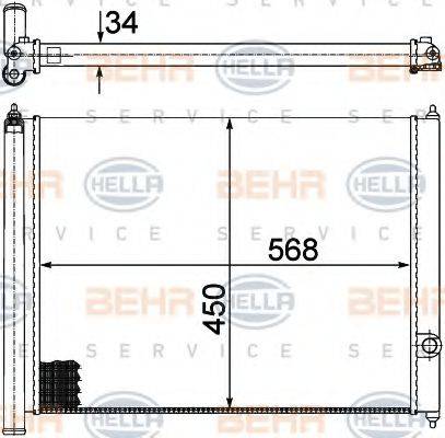 HELLA 8MK376713431 Радіатор, охолодження двигуна