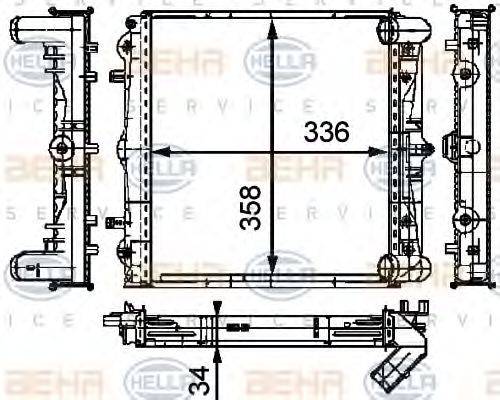 HELLA 8MK376714294 Радіатор, охолодження двигуна