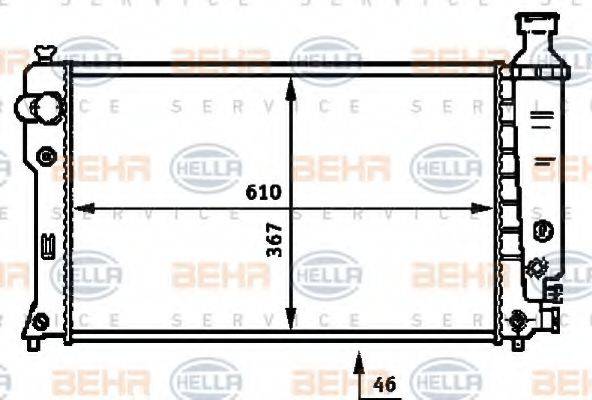 HELLA 8MK376717661 Радіатор, охолодження двигуна