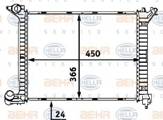 HELLA 8MK376718341 Радіатор, охолодження двигуна