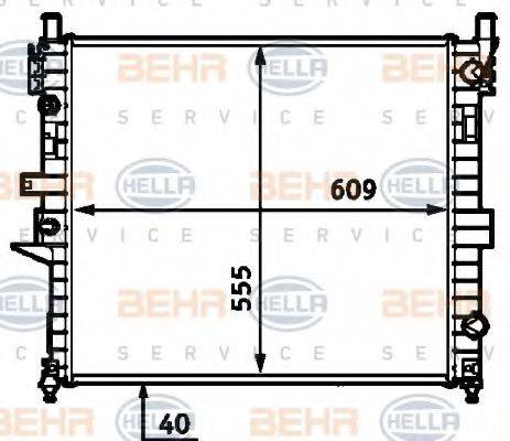 HELLA 8MK376718601 Радіатор, охолодження двигуна