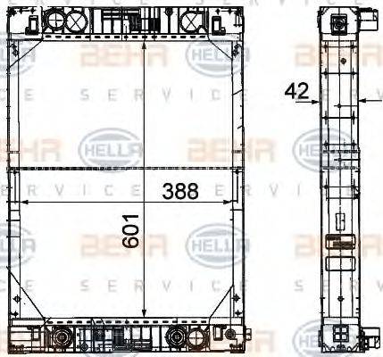 HELLA 8MK376721311 Радіатор, охолодження двигуна