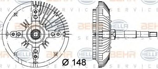 HELLA 8MV376732241 Зчеплення, вентилятор радіатора