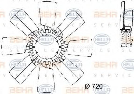 BEHR 38902 Крильчатка вентилятора, охолодження двигуна