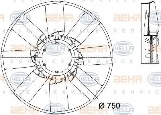 MERCEDES-BENZ A 003 205 36 06 Крильчатка вентилятора, охолодження двигуна