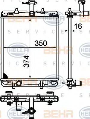 HELLA 8MK376749654 Радіатор, охолодження двигуна