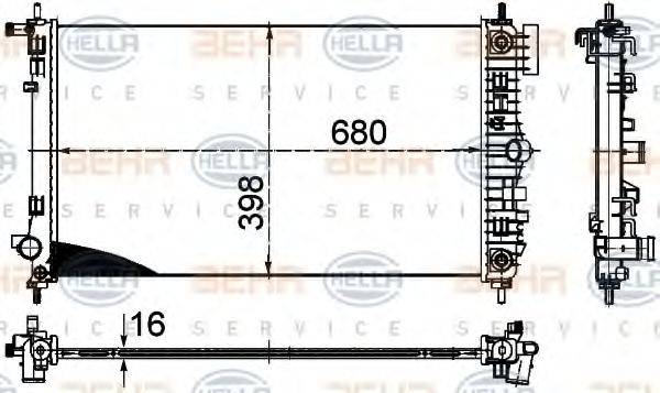 OPEL 1300294 Радіатор, охолодження двигуна