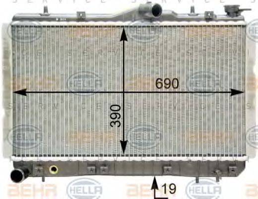 HELLA 8MK376763001 Радіатор, охолодження двигуна