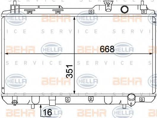 HELLA 8MK376768281 Радіатор, охолодження двигуна