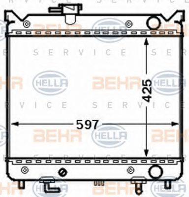 HELLA 8MK376773001 Радіатор, охолодження двигуна