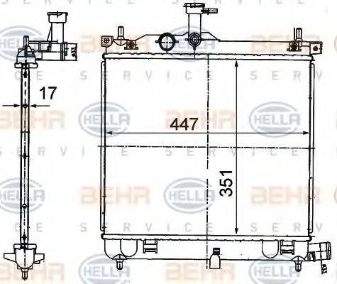 HELLA 8MK376790001 Радіатор, охолодження двигуна