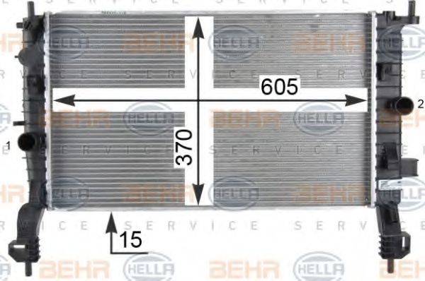 HELLA 8MK376910284 Радіатор, охолодження двигуна