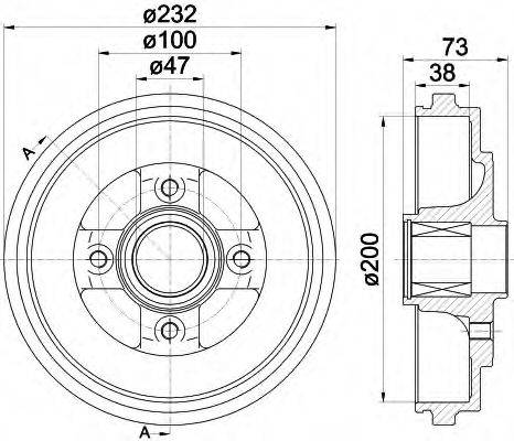 HELLA 8DT355300691 Гальмівний барабан