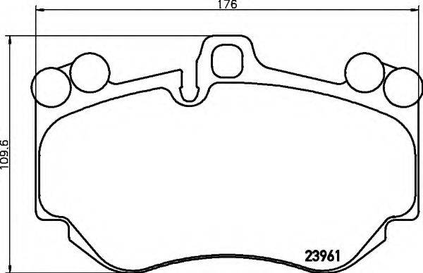 PORSCHE 95535193951 Комплект гальмівних колодок, дискове гальмо